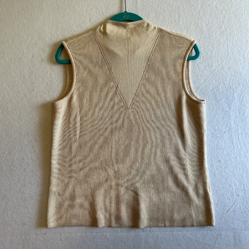 Misook Sleeveless Mock Neck Pullover Knit Sweater Top Size L